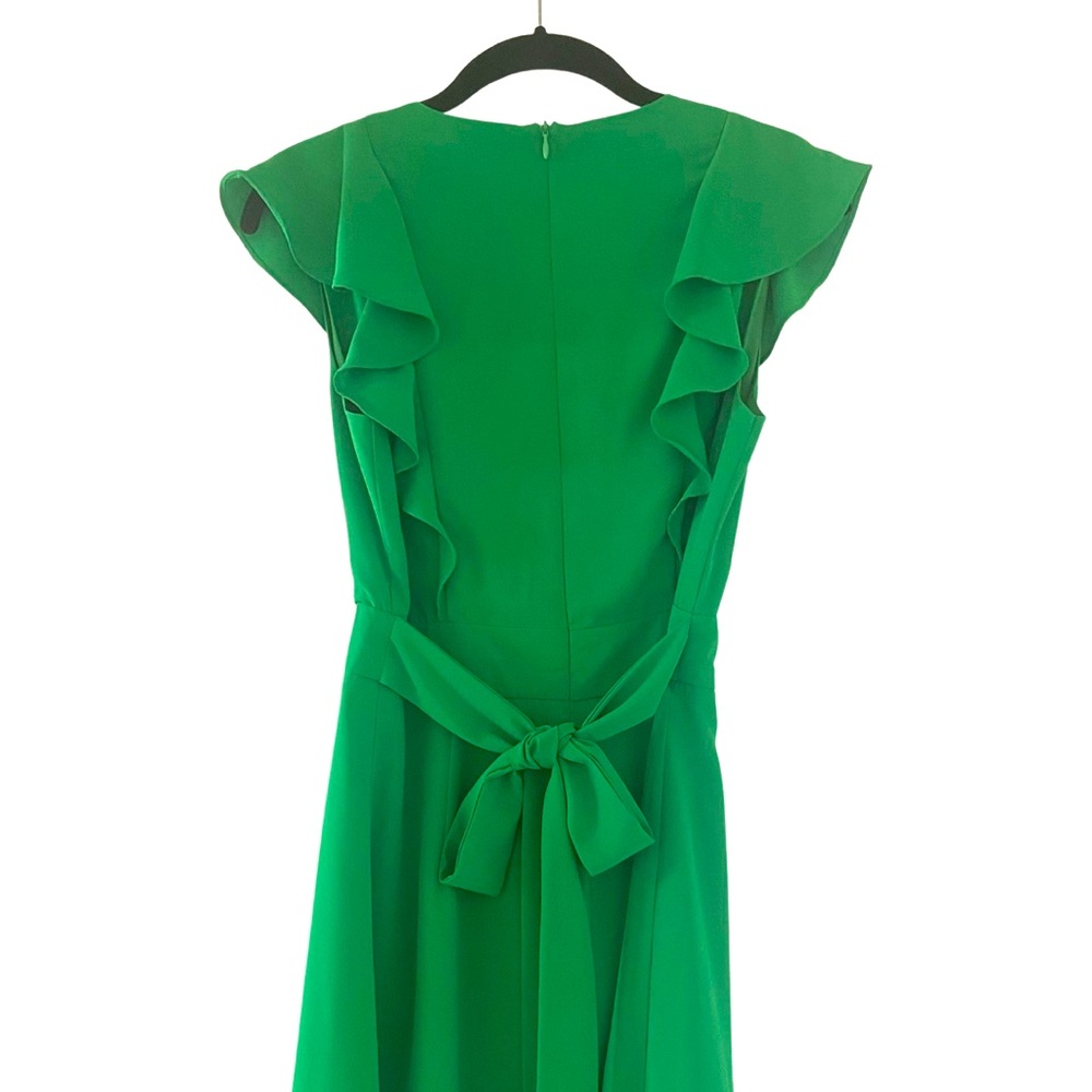 Green Ruffled Wrap Dress - Picture 2 of 3